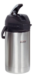 Bunn 32130 3.0 Liter Level-action Airpot - Stainless Steel