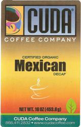 Cuda Coffee Certified Organic Mexican Decaffeinated (1 lb)