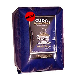 DECAF Whole Bean Gourmet Coffee (5 lb) - Cuda Espresso Blend Fresh Roasted