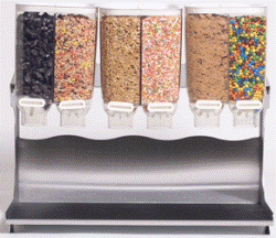 Ice Cream Topping Dispensers - 6 Containers