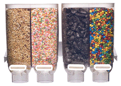 Ice Cream Topping Dispensers Wall Mounted - 4 Containers