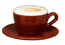 Italian Cafe Style Cappuccino Cup and Saucer - Mocha - 6-5oz