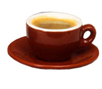 Italian Cafe Style Espresso Cup and Saucer - Mocha - 2-5oz