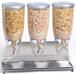 Rosseto Cereal & Salad Topping Dispenser 3 Containers Stainless Steel