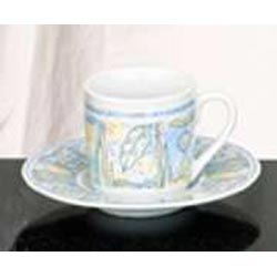 Set of 6 Espresso Cups & Saucers - Sunset Design