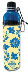 Stainless Steel Water Bottle 24 oz Floral Blue