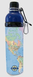 Stainless Steel Water Bottle 24 oz Map