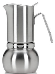 Stella Inox Satinata Induction Stovetop Espresso Maker Brushed