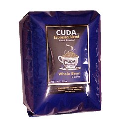 Whole Bean Gourmet Coffee (5 lb) - Cuda Espresso Blend Fresh Roasted