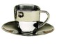 Espresso Cup-Saucer Set Stainless Steel 2-5 oz